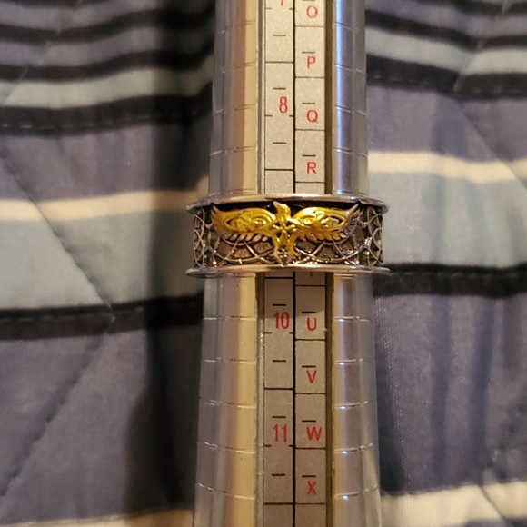 American Patriot Golden Eagle Elvish Ring Size 9 - Picture 5 of 7